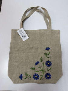 Торба льняная с вышивкой