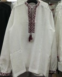 Рубаха славянская с ручной вышивкой "Руны" вариант 4